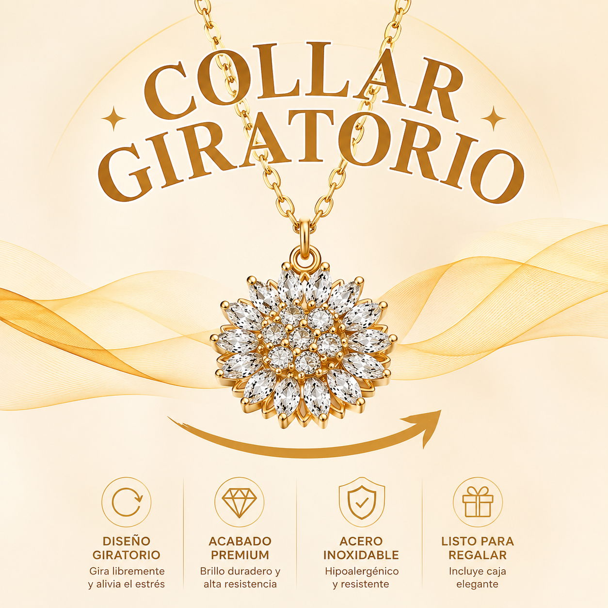 Collar Girasol Giratorio