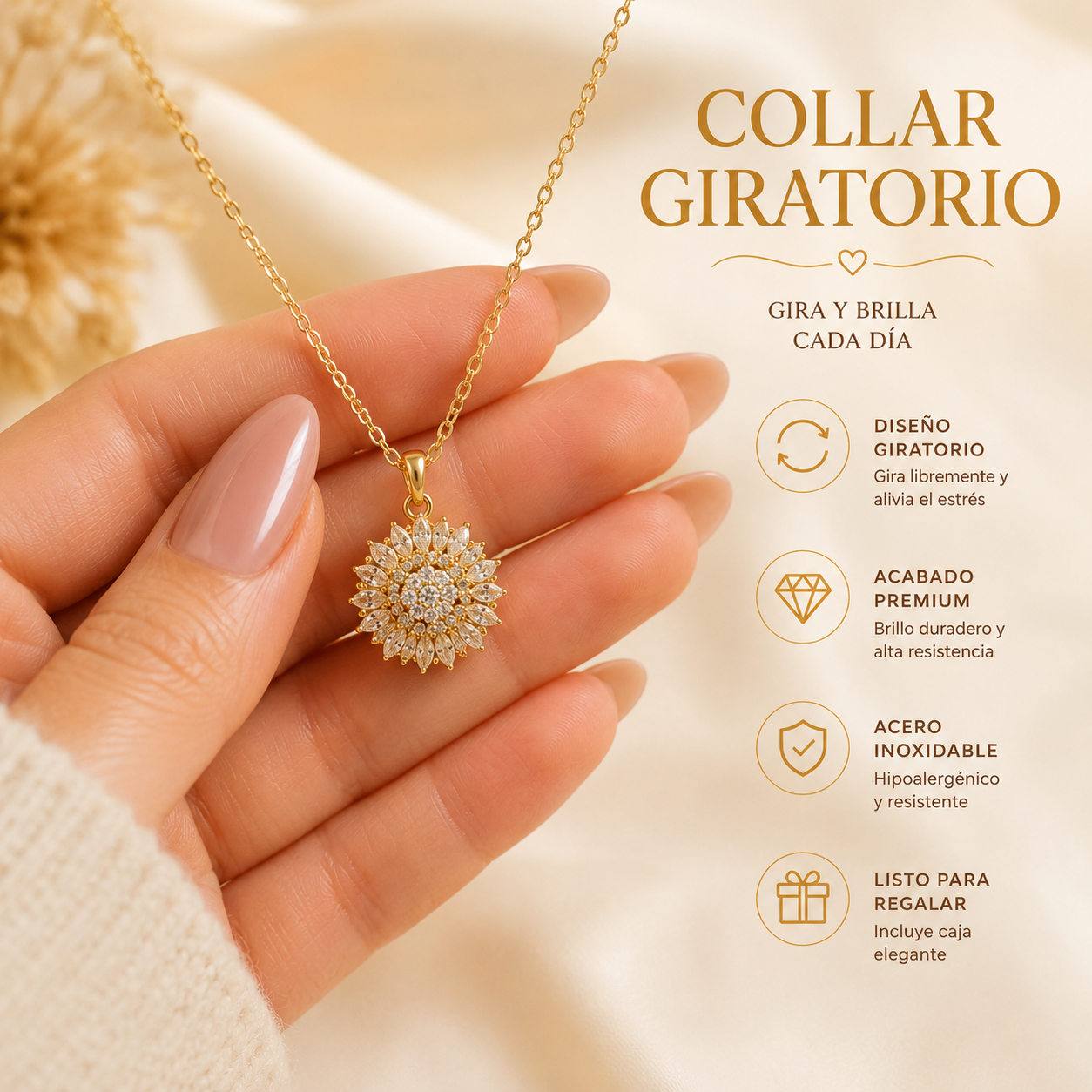 Collar Girasol Giratorio