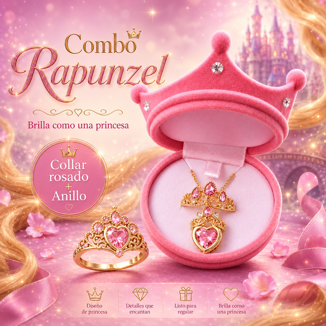 Combo Rapunzel Caja Corona